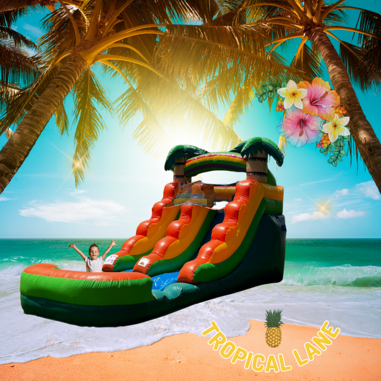 Tropical Lane 12' Slide (Can Be Used Wet Or Dry)